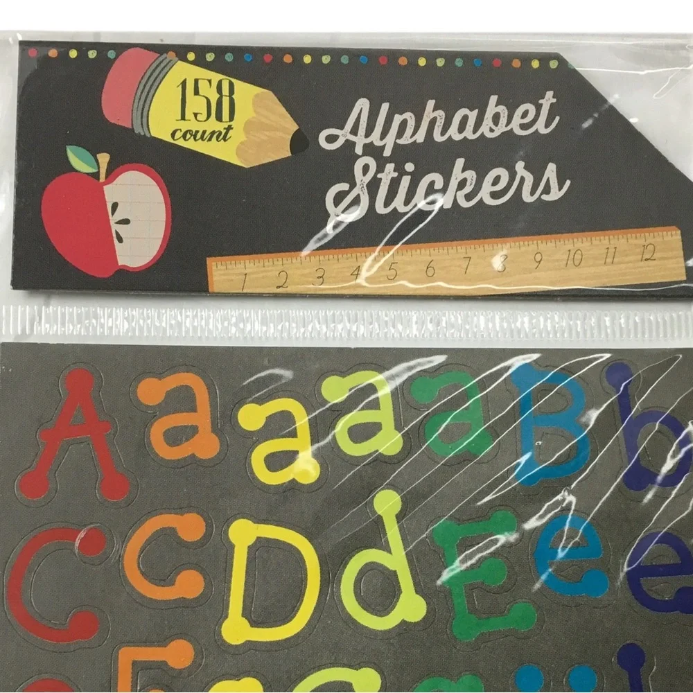 Alphabet Rainbow Stickers 4 Sheets 316 Total Homeschool Uppercase Lowercase NEW